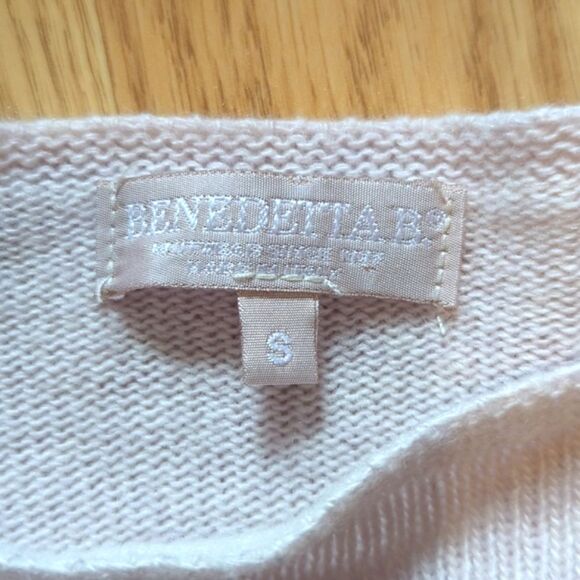 Bendetta B Light Pink Wool Cashmere Blend Boat Neck Sweater Made in Italy SZ S - Picture 3 of 7